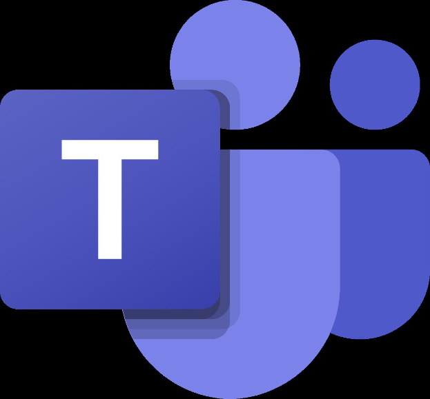 Ein blaues Icon mit einem weißen Buchstaben 'T' in der Mitte, das Microsoft Teams darstellt.