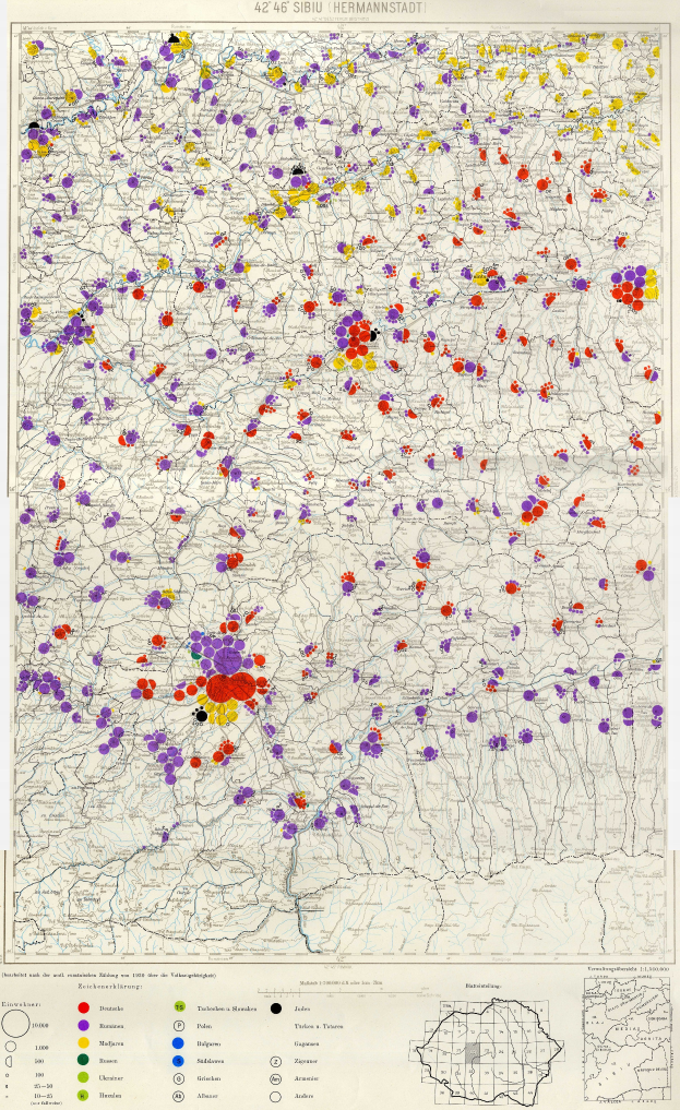 Eine Deutschlandkarte mit farbigen Punkten, die die Verteilung der Anzahl der Menschen in jedem Land darstellen, begleitet von Text unten.